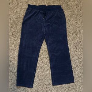 Charter Club Large Navy Blue Cotton Blend Velour Lounge Pants